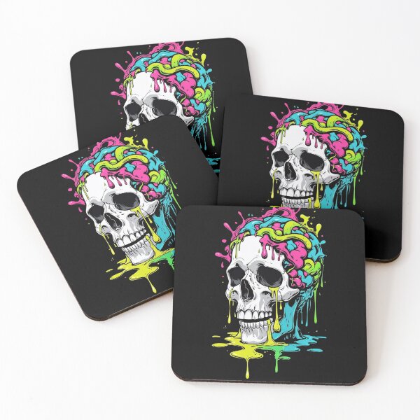 Artikelvorschau, Totenkopf im psychedelischen Stil schmelzen entworfen und verkauft von CasmariaOnlineShop -.