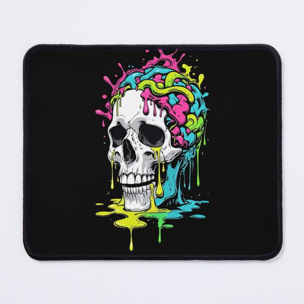 Item preview, skull melting psychedelic style designed and sold by CasmariaOnlineShop -.
