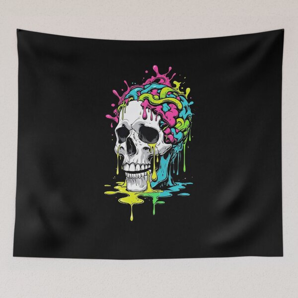 Artikelvorschau, Totenkopf im psychedelischen Stil schmelzen entworfen und verkauft von CasmariaOnlineShop -.