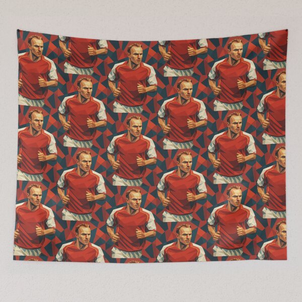 Item preview, Dennis Bergkamp Premier League Football Legend Vector Art designed and sold by kakarikihill.