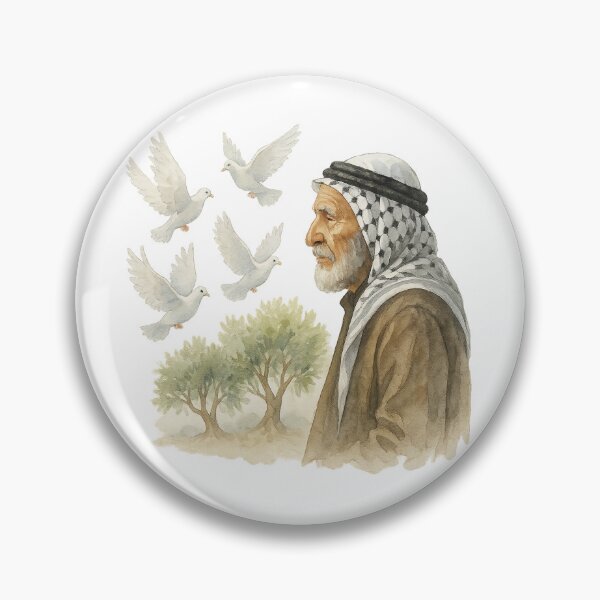 Item preview, Wisdom and Peace – Palestinian Elder with Doves designed and sold by FREE_PALESTINE_DESIGN.