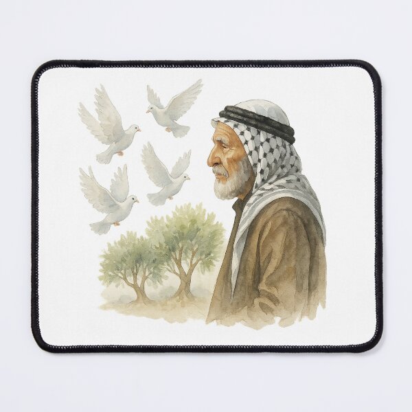 Item preview, Wisdom and Peace – Palestinian Elder with Doves designed and sold by FREE_PALESTINE_DESIGN.