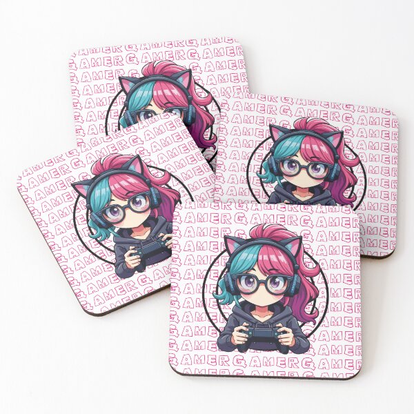 Item preview, Chica Gamer Kawaii con Lentes designed and sold by Duh-Artes.