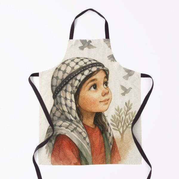 Item preview, Palestinian Girl and Doves – Watercolor Hope designed and sold by FREE_PALESTINE_DESIGN.