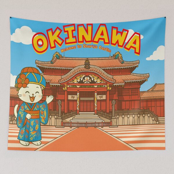 Item preview, Nekoko Tsubaki in Okinawa – Shurijo Castle Welcome! designed and sold by NEKOKO BIYORI.