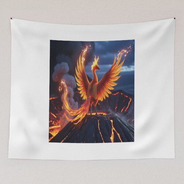 Item preview, Volcanic Phoenix Rising Fantasy Bird Art designed and sold by Max Store.