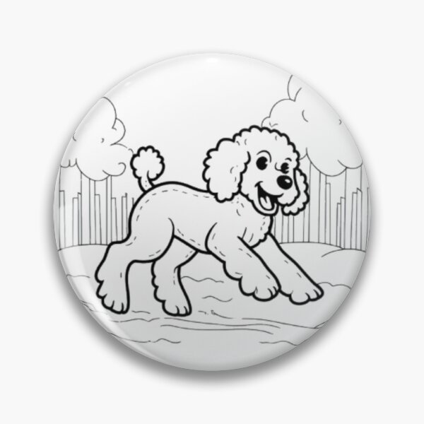 Item preview, A cute poodle puppy running in the background of the playground designed and sold by Aariq.