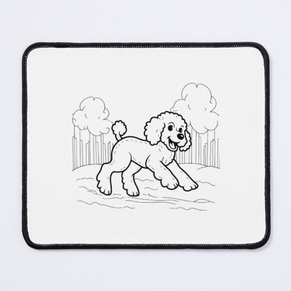 Item preview, A cute poodle puppy running in the background of the playground designed and sold by Aariq.