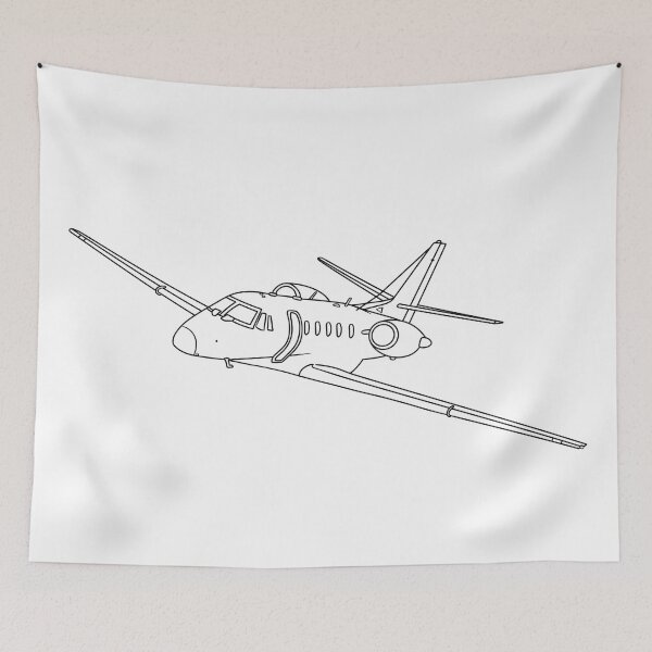 Item preview, Cessna Citation Jet Sketch Aviation Art  designed and sold by skye-studio.