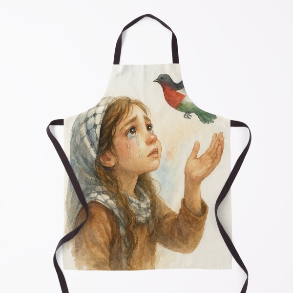 Item preview, We Let Go – Watercolor of a Palestinian Girl and the Dove of Freedom designed and sold by FREE_PALESTINE_DESIGN.