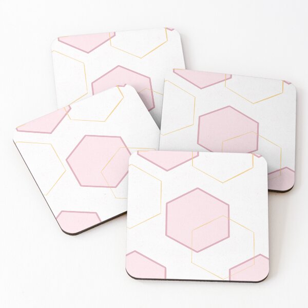 Item preview, Minimal Pink & Gold Geometric Pattern – Modern Hexagon Design designed and sold by Miner12055.