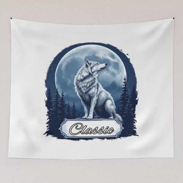 Artikelvorschau, Alphawolf „Classic“ vor Vollmond. entworfen und verkauft von StickerCherry.