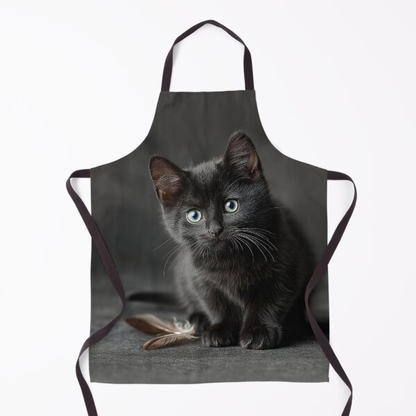 Item preview, Black Kitten with Feather designed and sold by CritterWisdom.