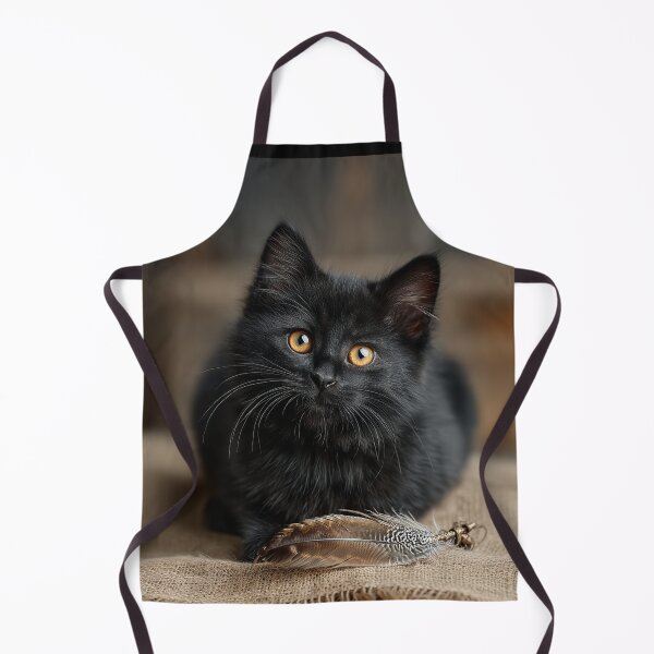Item preview, Black kitten and a feather designed and sold by CritterWisdom.