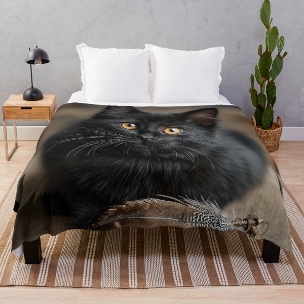 Item preview, Black kitten and a feather designed and sold by CritterWisdom.
