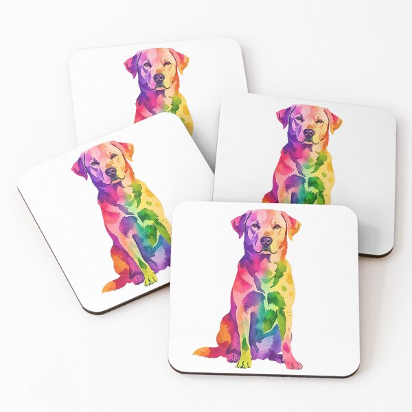 Item preview, Rainbow Labrador Retriever Watercolor Art – Colorful Dog Portrait in Sponge Texture Style designed and sold by Fredster1966.