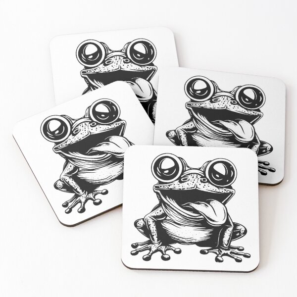 Item preview, Funny Frog Cartoon – Goofy Big-Eyed Frog with Tongue Out Illustration designed and sold by inkoutninja.