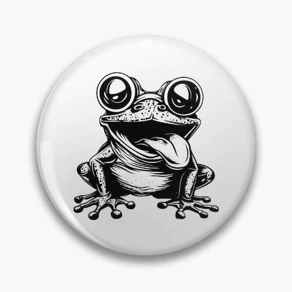 Item preview, Funny Frog Cartoon – Goofy Big-Eyed Frog with Tongue Out Illustration designed and sold by inkoutninja.