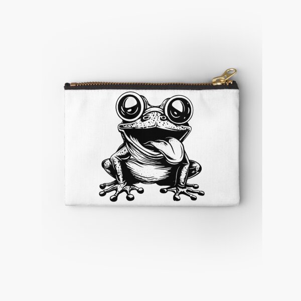Item preview, Funny Frog Cartoon – Goofy Big-Eyed Frog with Tongue Out Illustration designed and sold by inkoutninja.