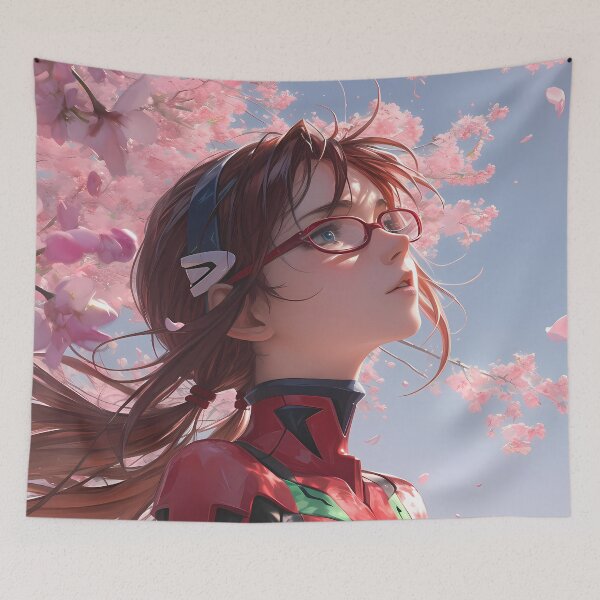 Item preview, Makinami Radiant Mari Illustrious Neon Genesis Evangelion Anime Cherry Blossom designed and sold by Williamhallano.
