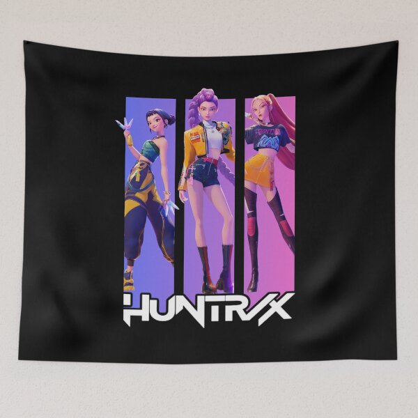 Aperçu de l'œuvre Affiche HUNTR/X Neon Slay – Trio Power créée et vendue par AstroAppa.