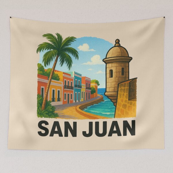 Item preview, San Juan, Puerto Rico - Colonial Coast designed and sold by Myra365Art.