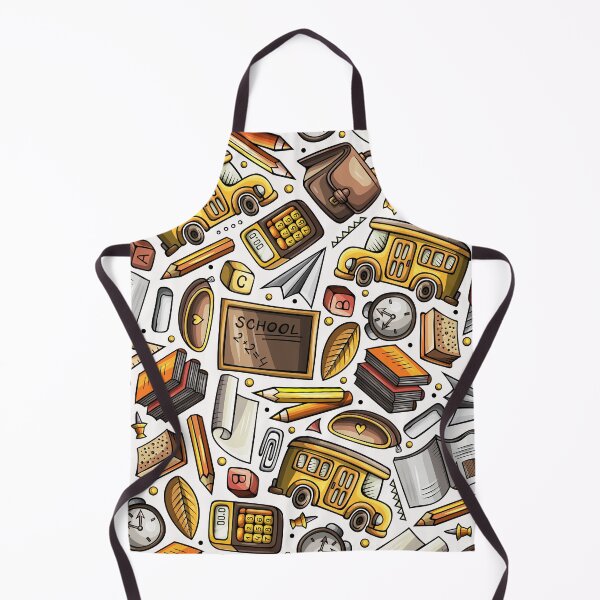 Item preview, Vintage School Supplies Pattern – Hand Drawn Back to School Design Notebooks designed and sold by FestivityFinds.