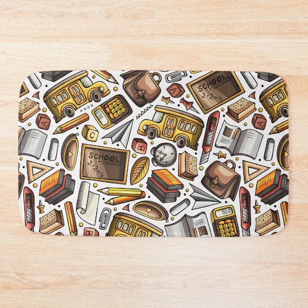 Item preview, Vintage School Supplies Pattern – Hand Drawn Back to School Design Notebooks designed and sold by FestivityFinds.