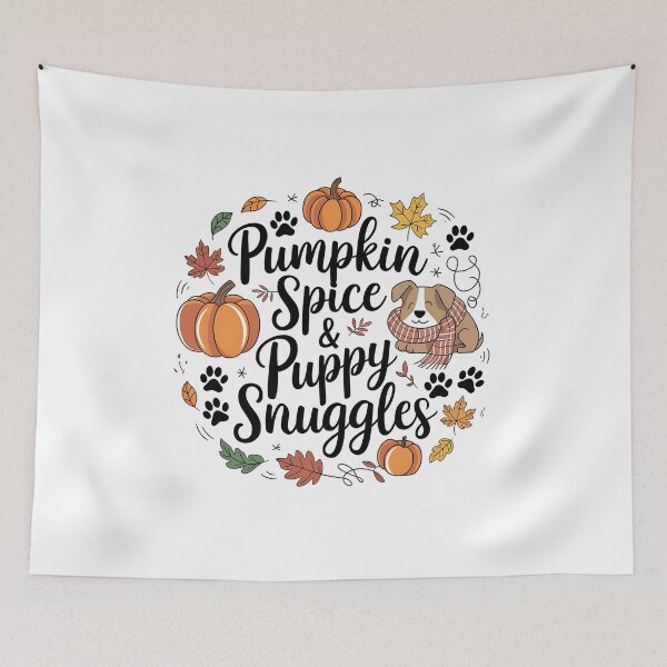 Item preview, Pumpkin Spice and Puppy Snuggles – Cozy Fall Dog Lover  designed and sold by CuteDesignables.