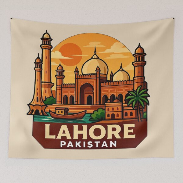 Item preview, Lahore, Pakistan - Badshahi Mosque & Minar-e-Pakistan designed and sold by Myra365Art.