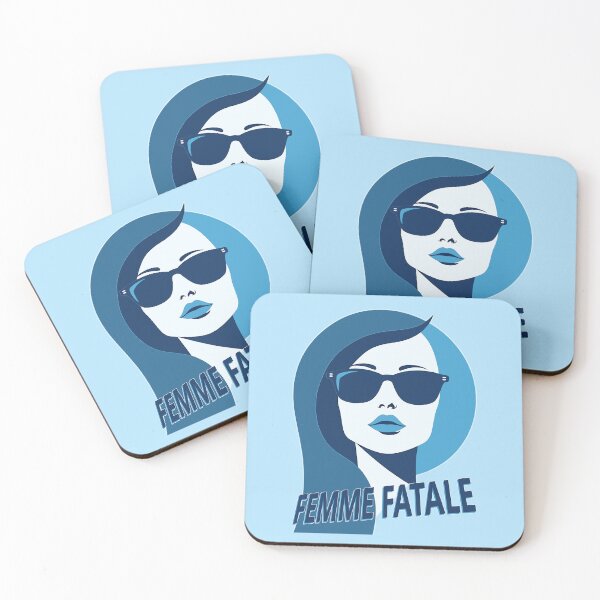 Item preview, Femme Fatale with Blue Sunglasses Abstract Art Poster designed and sold by Museum Of Non-Existing Art.
