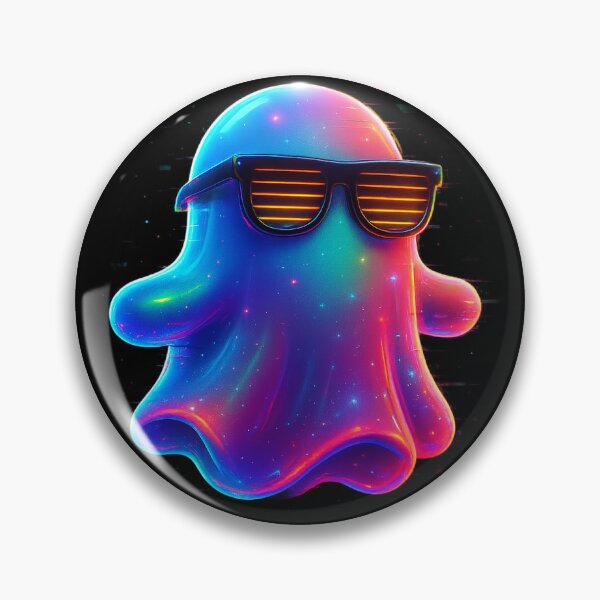 Item preview, 3D Glitched Neon Ghost Sticker Retro Vaporwave Aesthetic designed and sold by High Pixels.