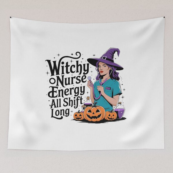 Item preview, Witchy Nurse Energy All Shift Long | Spooky Medical Humor for Nurses designed and sold by CuteDesignables.