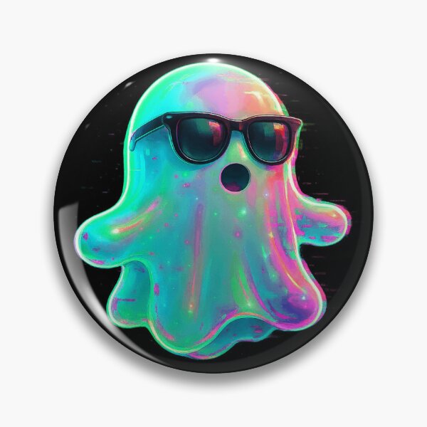 Item preview, 3D Glitched Neon Ghost Sticker Retro Vaporwave Aesthetic designed and sold by High Pixels.