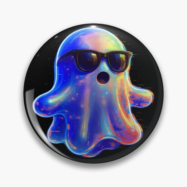 Item preview, 3D Glitched Neon Ghost Sticker Retro Vaporwave Aesthetic designed and sold by High Pixels.