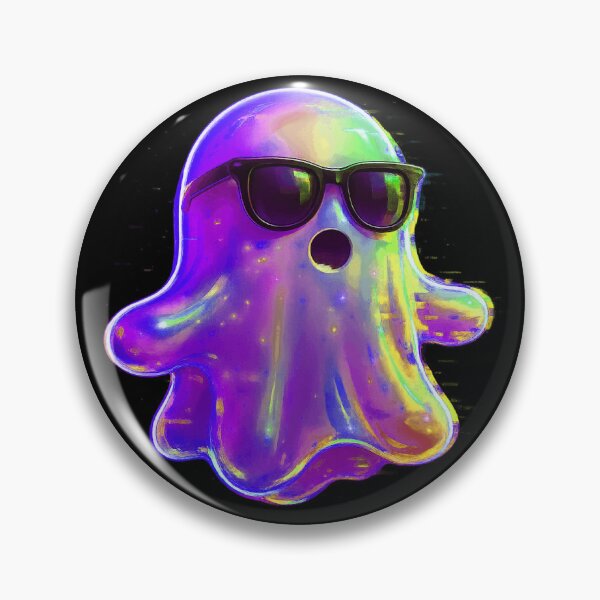 Item preview, 3D Glitched Neon Ghost Sticker Retro Vaporwave Aesthetic designed and sold by High Pixels.