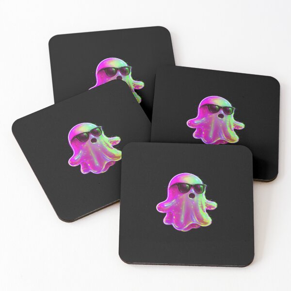 Item preview, Glitched Neon Ghost Sticker Retro Vaporwave Aesthetic designed and sold by High Pixels.