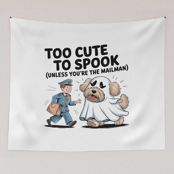 Item preview, Too Cute to Spook (Unless You're the Mailman) | Funny Halloween Dog Lover designed and sold by CuteDesignables.