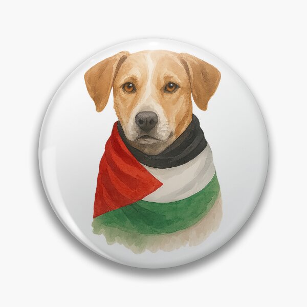 Item preview, Loyal to the Cause – Palestinian Dog with Flag Scarf designed and sold by FREE_PALESTINE_DESIGN.
