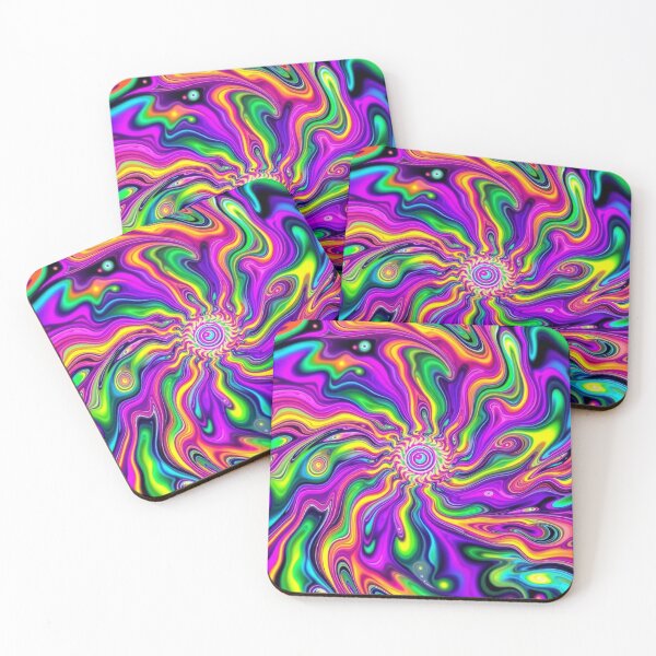 Item preview, Neon Rainbow Psychedelic Spiral Abstract Flow designed and sold by HLPsychDesigns.