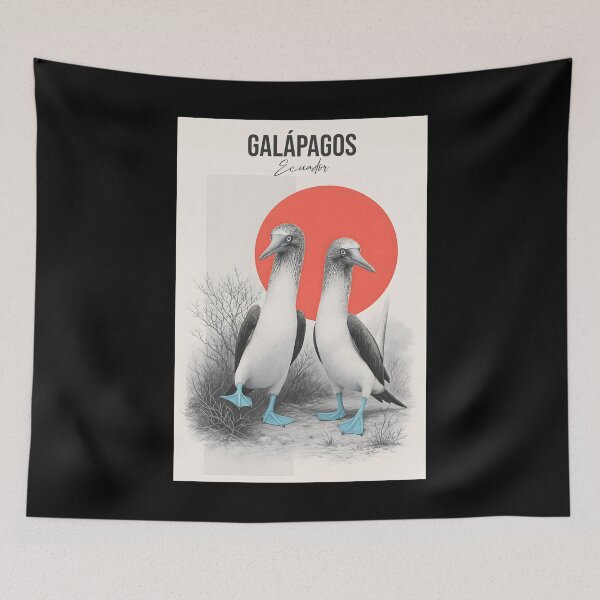 Item preview, Blue-Footed Boobies – Galápagos Wildlife Poster designed and sold by AtuqStudio.