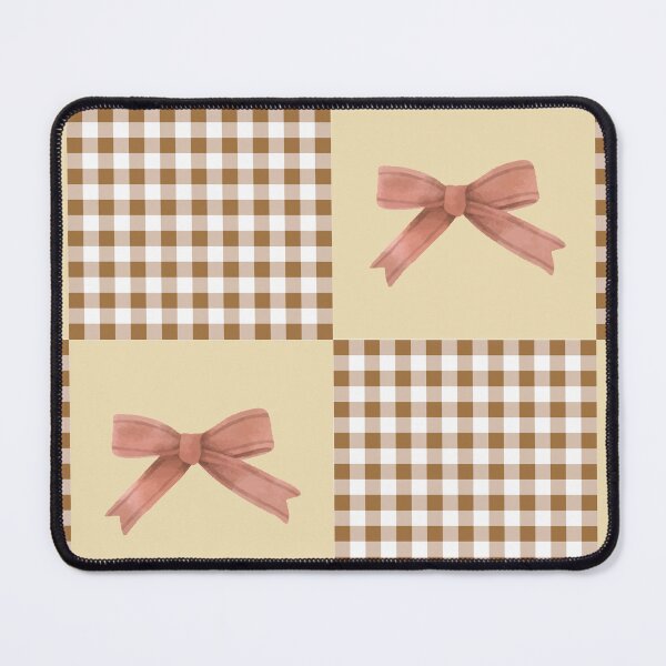 Artikelvorschau, Cottagecore braunes Gingham-Picknickmuster mit roter Schleife entworfen und verkauft von Maussa Ivimas.