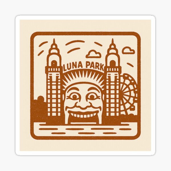 Item preview, Luna Park Sydney Retro Stamp Design designed and sold by FairDinkumThreads.
