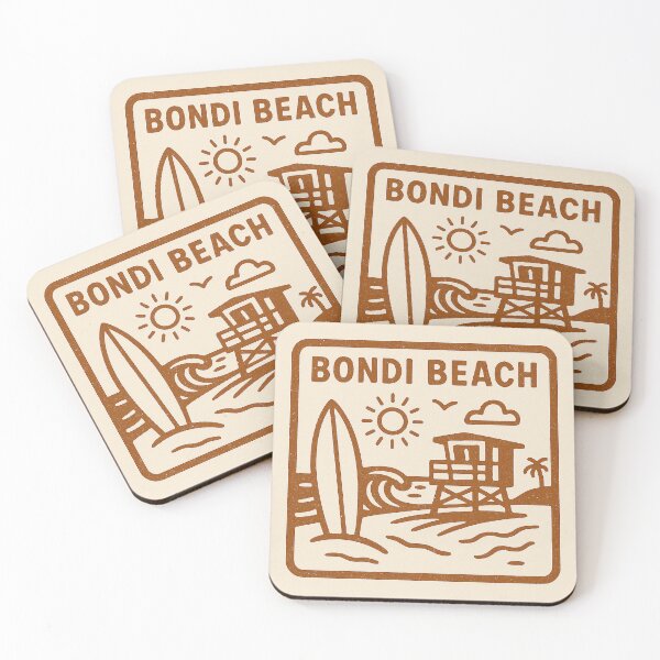 Item preview, Bondi Beach Retro Stamp Design designed and sold by FairDinkumThreads.