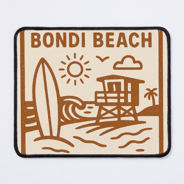 Item preview, Bondi Beach Retro Stamp Design designed and sold by FairDinkumThreads.