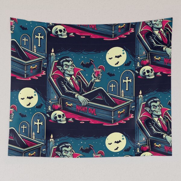 Item preview, Retro Vampire Night Owl Art designed and sold by KMHArts.