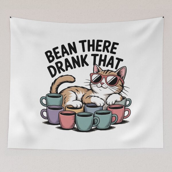 Item preview, Cool Cat Coffee Meme, Bean There, Drank That designed and sold by Bliss Find And Design.