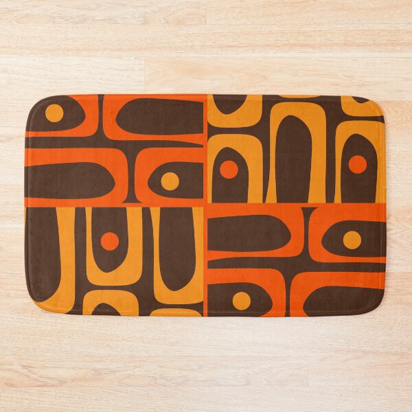 Item preview, Mid Century Modern Abstract Retro 70s Brown and Orange Piquet Multi Pattern designed and sold by kierkegaard.
