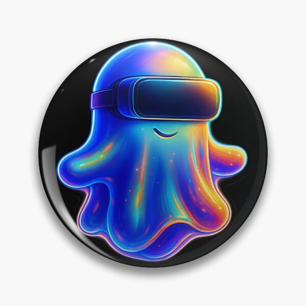Item preview, VR Glitched Neon Gaming Ghost Sticker Retro Vaporwave designed and sold by High Pixels.