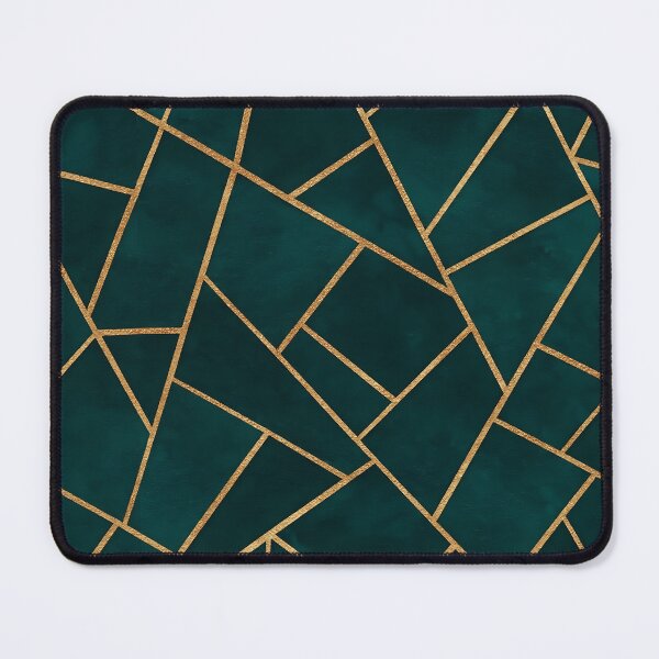 Item preview, Dark Teal Ink Gold Geometric Pattern Glam designed and sold by svarupa.